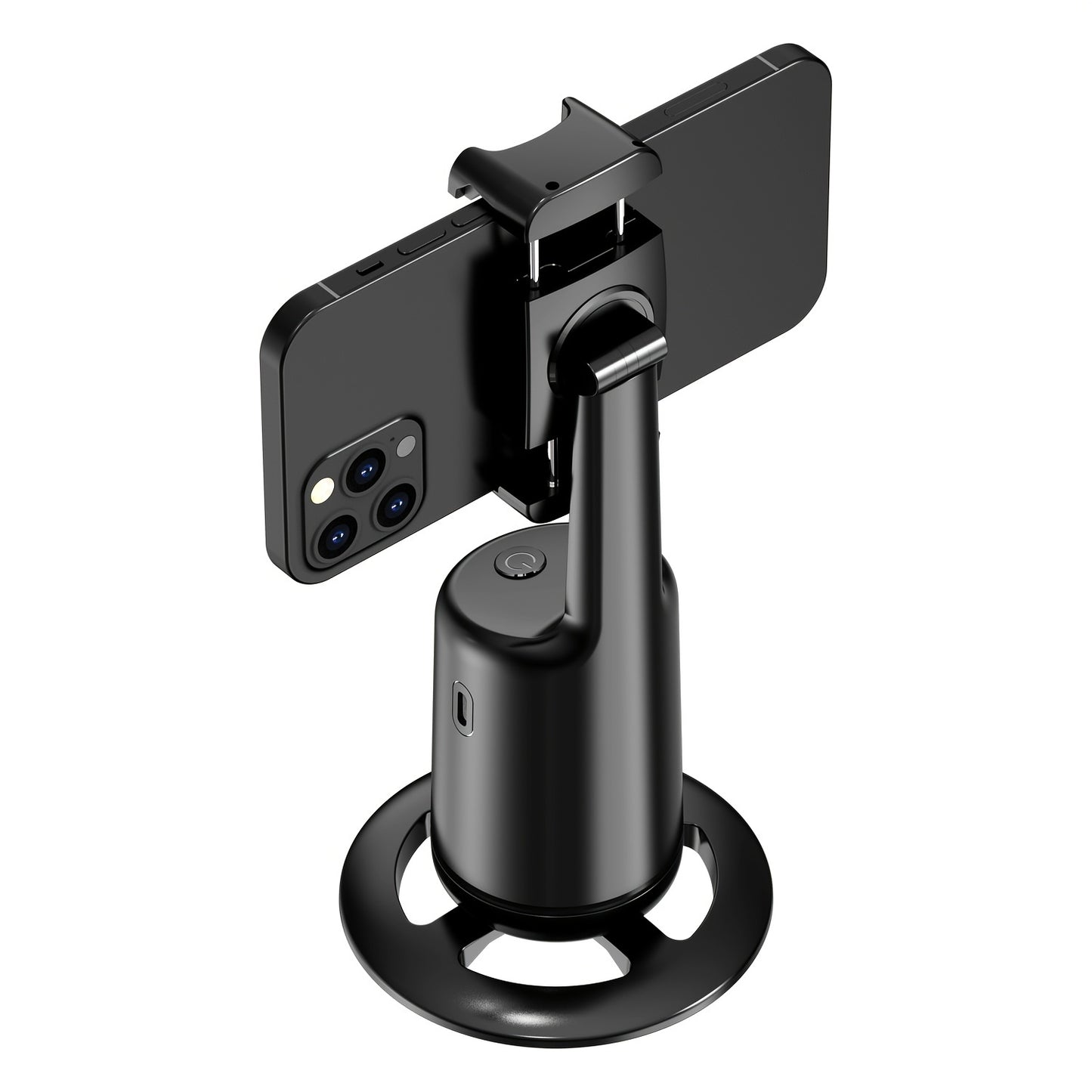 Auto Face Tracking Tripod – 360° Smart Motion, No App Required, Rechargeable, Black