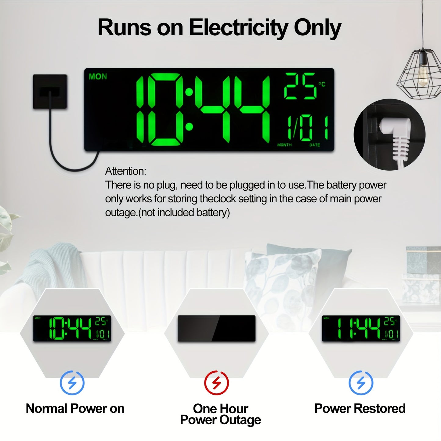 16-Inch LED Wall digital Clock