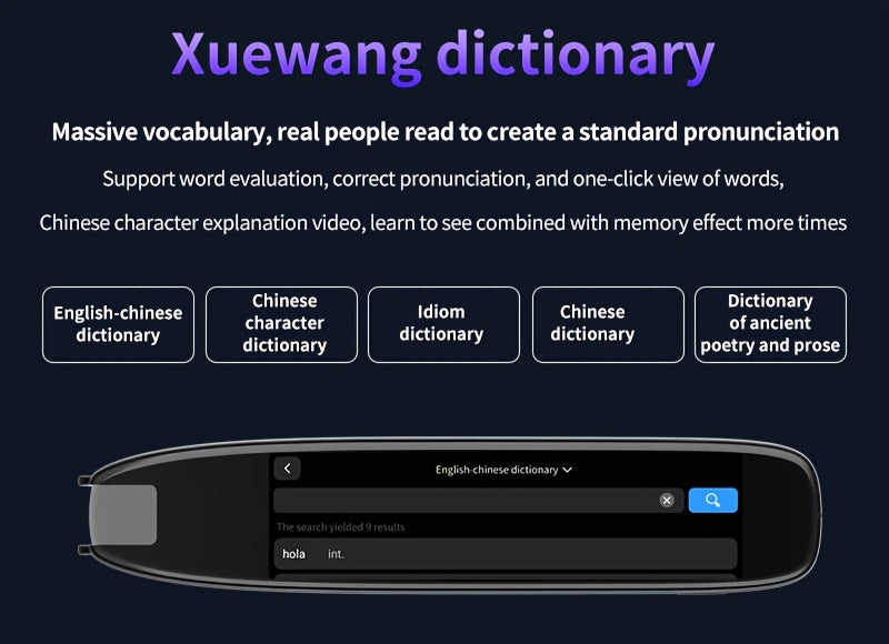 142-Language Translation Pen – OCR Scanning, Text-to-Speech, AI Translation, Wireless, Rechargeable