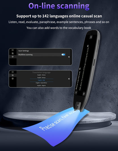 142-Language Translation Pen – OCR Scanning, Text-to-Speech, AI Translation, Wireless, Rechargeable