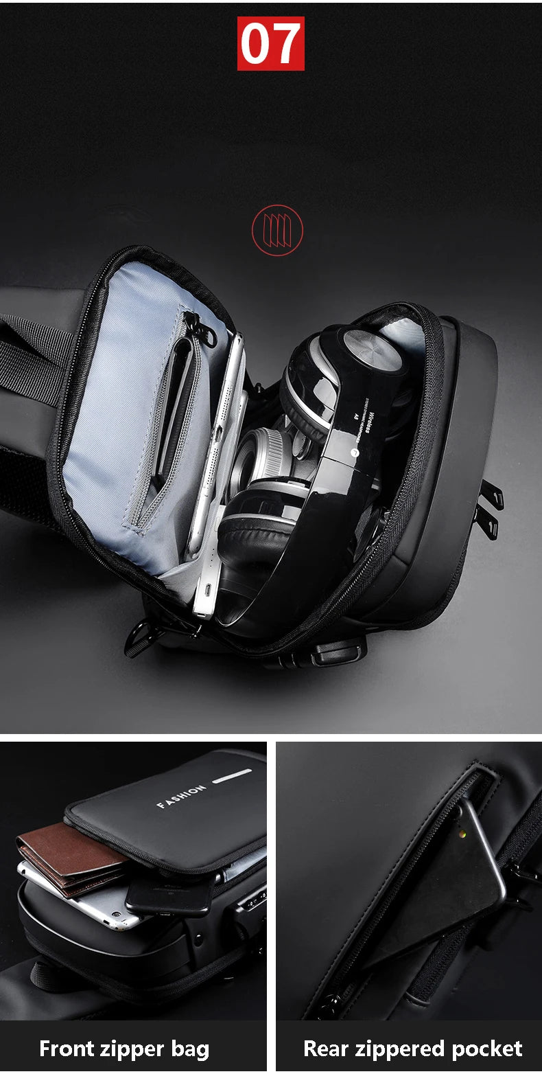 Multifunction Anti-Theft USB Shoulder Bag