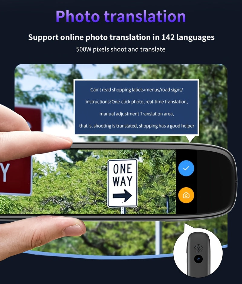 142-Language Translation Pen – OCR Scanning, Text-to-Speech, AI Translation, Wireless, Rechargeable