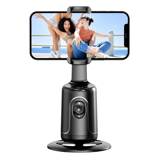 Auto Face Tracking Tripod – 360° Smart Motion, No App Required, Rechargeable, Black